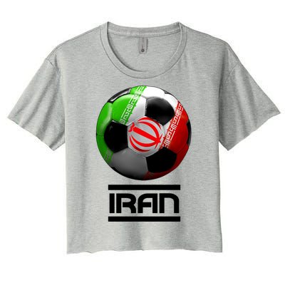 Iran Soccer Ball Women's Crop Top Tee