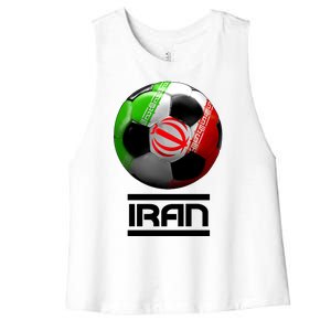 Iran Soccer Ball Women's Racerback Cropped Tank