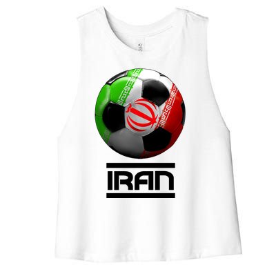 Iran Soccer Ball Women's Racerback Cropped Tank