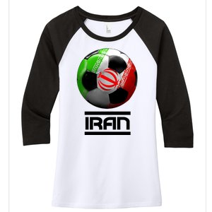 Iran Soccer Ball Women's Tri-Blend 3/4-Sleeve Raglan Shirt