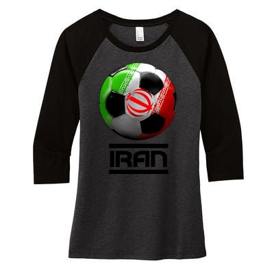 Iran Soccer Ball Women's Tri-Blend 3/4-Sleeve Raglan Shirt