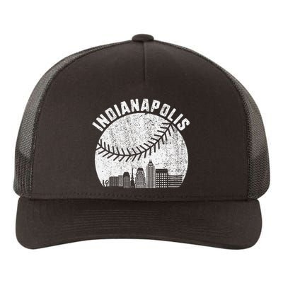 Indianapolis Skyline Baseball Fan Vintage Indiana Baseball Yupoong Adult 5-Panel Trucker Hat