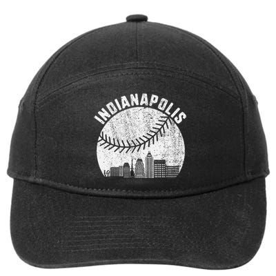 Indianapolis Skyline Baseball Fan Vintage Indiana Baseball 7-Panel Snapback Hat