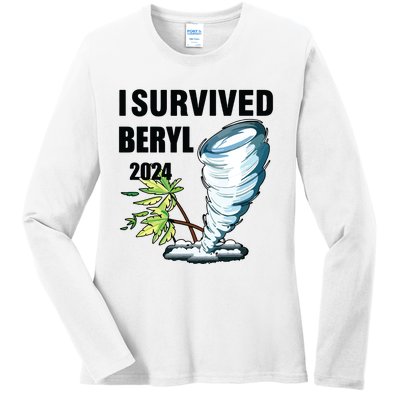 I Survived Beryl 2024 Support Squad I Survived Inspirational. Ladies Long Sleeve Shirt