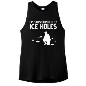 I'm Surrounded By Ice Holes Fishing Ladies PosiCharge Tri-Blend Wicking Tank