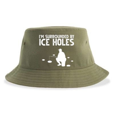 I'm Surrounded By Ice Holes Fishing Sustainable Bucket Hat