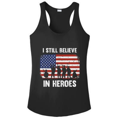 I Still Believe In Heroes Usa Flag Ladies PosiCharge Competitor Racerback Tank