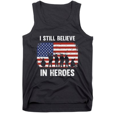 I Still Believe In Heroes Usa Flag Tank Top