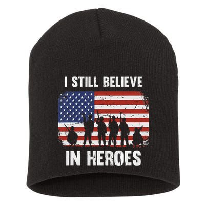 I Still Believe In Heroes Usa Flag Short Acrylic Beanie