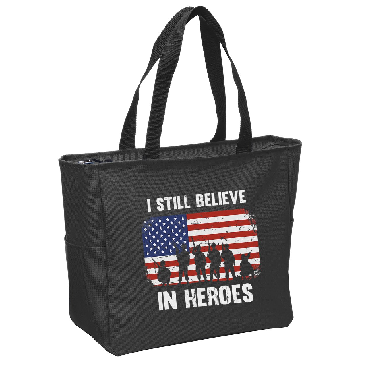 I Still Believe In Heroes Usa Flag Zip Tote Bag