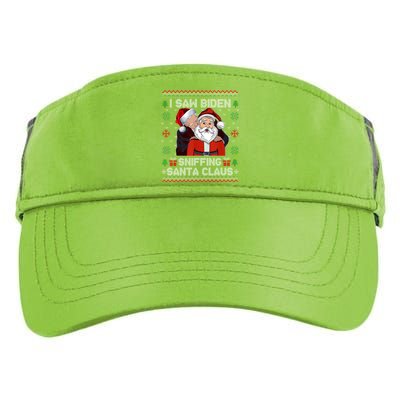 I Saw Biden Sniffing Santa Claus Funny Biden Ugly Xmas Cute Gift Adult Drive Performance Visor