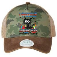 I Survived Black Cat Last Day Of The School 2025 Graduation Legacy Tie Dye Trucker Hat