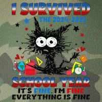 I Survived Black Cat Last Day Of The School 2025 Graduation Legacy Tie Dye Trucker Hat