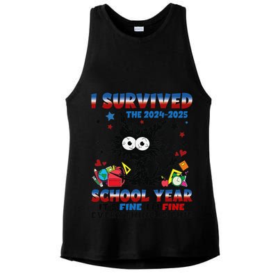 I Survived Black Cat Last Day Of The School 2025 Graduation Ladies PosiCharge Tri-Blend Wicking Tank