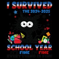 I Survived Black Cat Last Day Of The School 2025 Graduation Flexfit Unipanel Trucker Cap