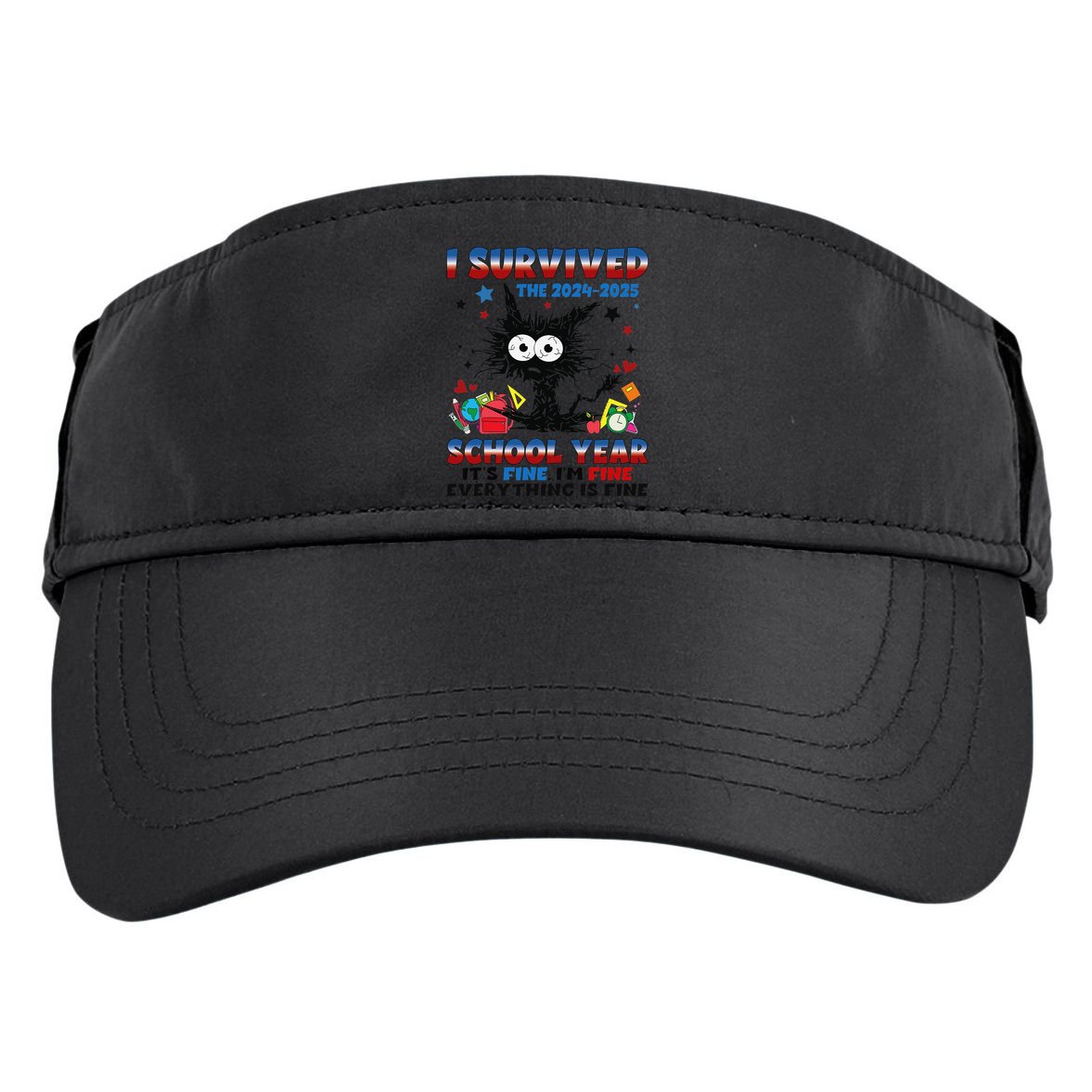 I Survived Black Cat Last Day Of The School 2025 Graduation Adult Drive Performance Visor