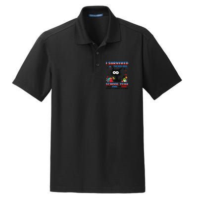 I Survived Black Cat Last Day Of The School 2025 Graduation Dry Zone Grid Polo