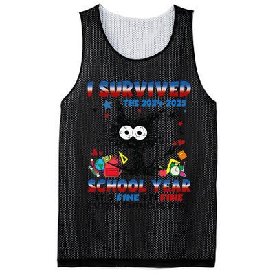 I Survived Black Cat Last Day Of The School 2025 Graduation Mesh Reversible Basketball Jersey Tank