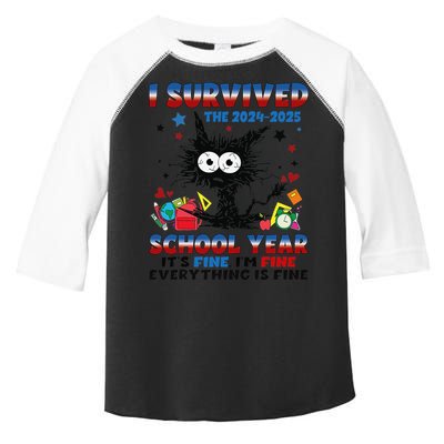 I Survived Black Cat Last Day Of The School 2025 Graduation Toddler Fine Jersey T-Shirt