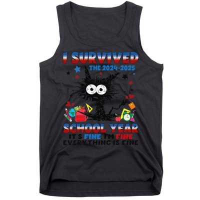 I Survived Black Cat Last Day Of The School 2025 Graduation Tank Top