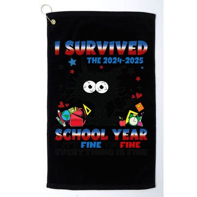 I Survived Black Cat Last Day Of The School 2025 Graduation Golf Towel