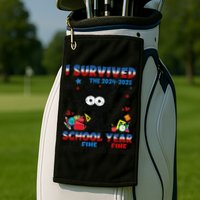 I Survived Black Cat Last Day Of The School 2025 Graduation Golf Towel