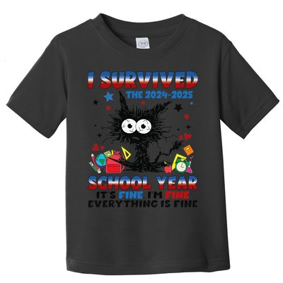 I Survived Black Cat Last Day Of The School 2025 Graduation Toddler T-Shirt
