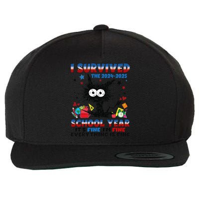 I Survived Black Cat Last Day Of The School 2025 Graduation Wool Snapback Cap