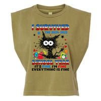 I Survived Black Cat Last Day Of The School 2025 Graduation Garment-Dyed Women's Muscle Tee