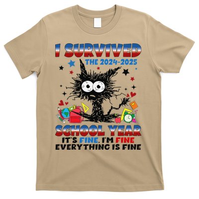 I Survived Black Cat Last Day Of The School 2025 Graduation T-Shirt