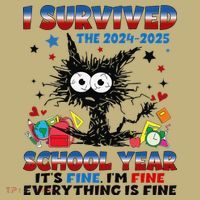 I Survived Black Cat Last Day Of The School 2025 Graduation Magnet