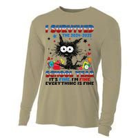 I Survived Black Cat Last Day Of The School 2025 Graduation Cooling Performance Long Sleeve Crew