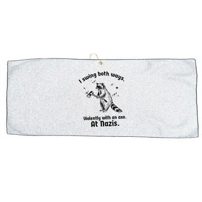 I Swing Both Ways Large Microfiber Waffle Golf Towel