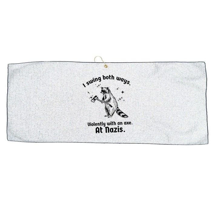 I Swing Both Ways Large Microfiber Waffle Golf Towel