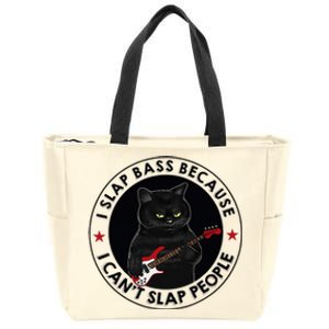 I Slap Bass Because I CanT Slap People Guitar Cat Zip Tote Bag