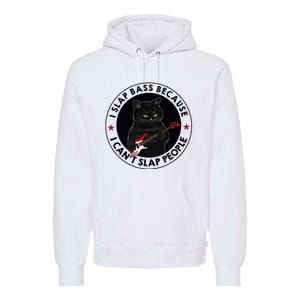 I Slap Bass Because I CanT Slap People Guitar Cat Premium Hoodie