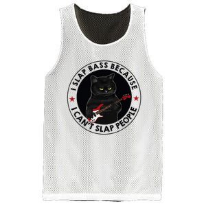 I Slap Bass Because I CanT Slap People Guitar Cat Mesh Reversible Basketball Jersey Tank