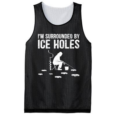 I'm Surrounded By Ice Hole Funny Fisher Winter Fishing Mesh Reversible Basketball Jersey Tank