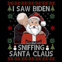 I Saw Biden Sniffing Santa Claus Funny Christmas Political Toddler Hoodie