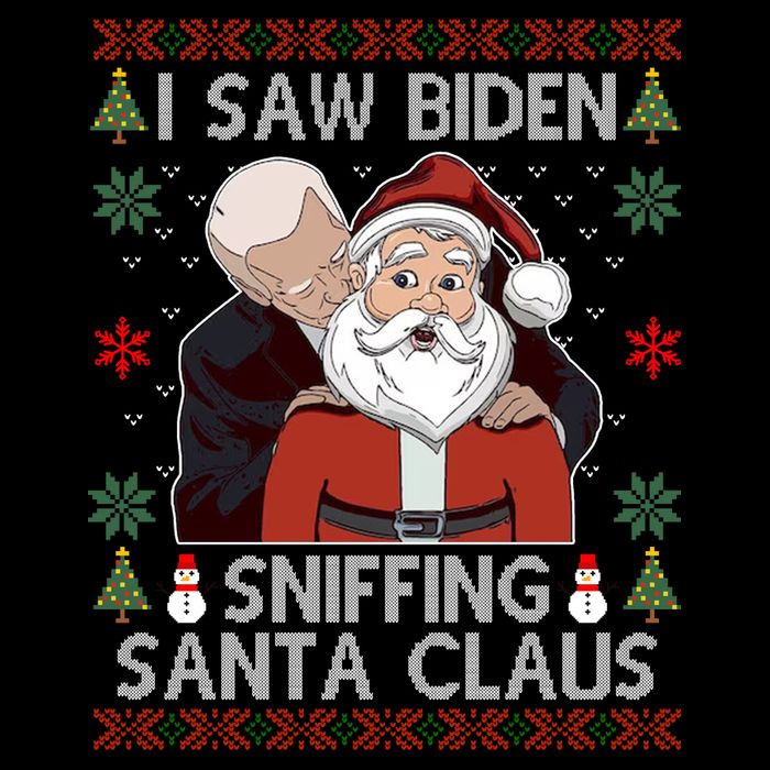 I Saw Biden Sniffing Santa Claus Funny Christmas Political Toddler Hoodie