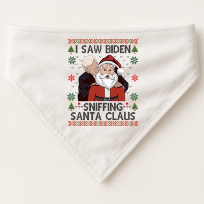 I Saw Biden Sniffing Santa Claus Funny Christmas Political USA-Made Doggie Bandana