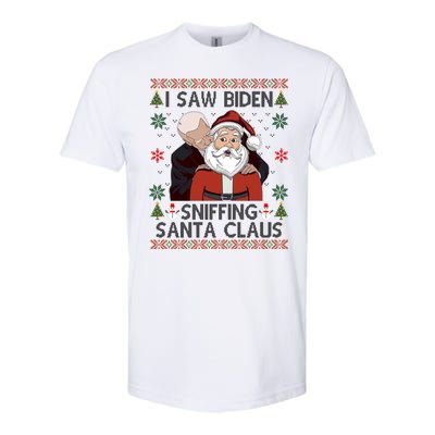 I Saw Biden Sniffing Santa Claus Funny Christmas Political Softstyle® CVC T-Shirt