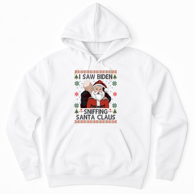 I Saw Biden Sniffing Santa Claus Funny Christmas Political Hoodie