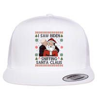 I Saw Biden Sniffing Santa Claus Funny Christmas Political Flatbill Hat