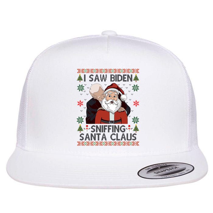 I Saw Biden Sniffing Santa Claus Funny Christmas Political Flatbill Hat