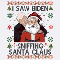I Saw Biden Sniffing Santa Claus Funny Christmas Political Flatbill Hat