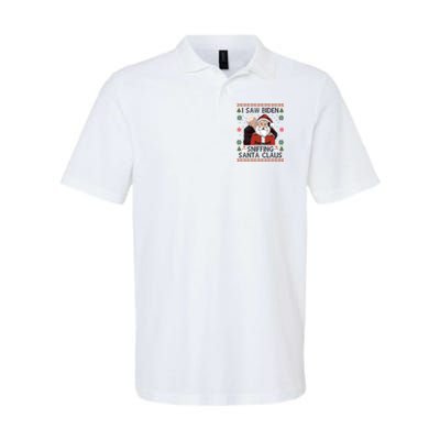 I Saw Biden Sniffing Santa Claus Funny Christmas Political Polo