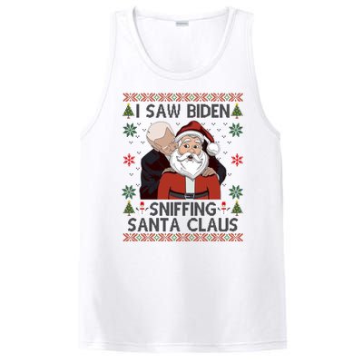 I Saw Biden Sniffing Santa Claus Funny Christmas Political PosiCharge Competitor Tank