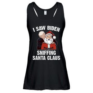 I Saw Biden Sniffing Santa Claus Funny Joe Biden Gift Ladies Essential Flowy Tank