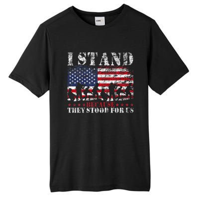 I Stand Because They Stood For Us American Flag Tall Fusion ChromaSoft Performance T-Shirt